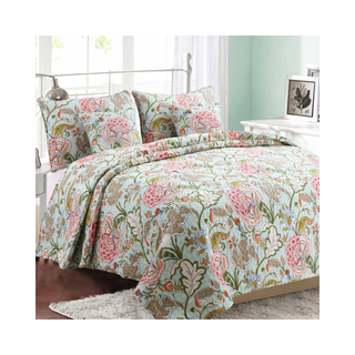 Pink floral cotton quilted set