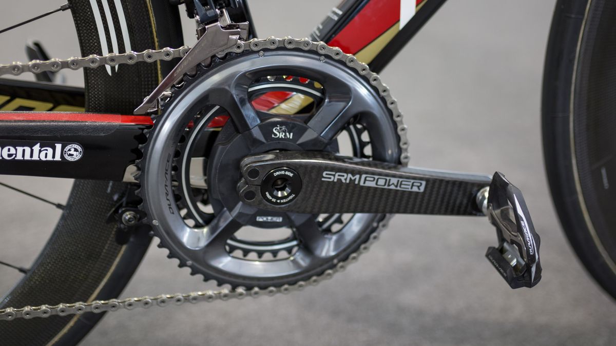 These are the first SRM Origin cranksets we've seen with Shimano Dura-Ace R9100 chainrings