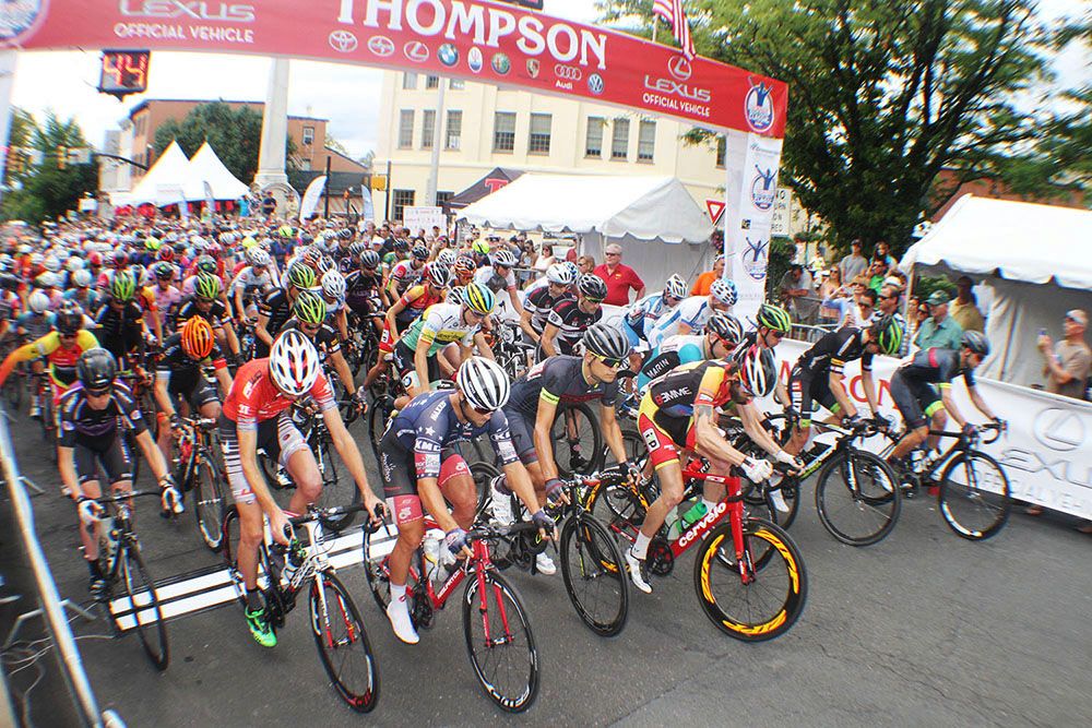 The Mens field takes off from Main Street.