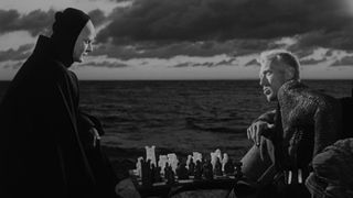 A knight and Death play chess in a remote beach in The Seventh Seal