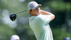 Matt Fitzpatrick holds his finish on a driver shot