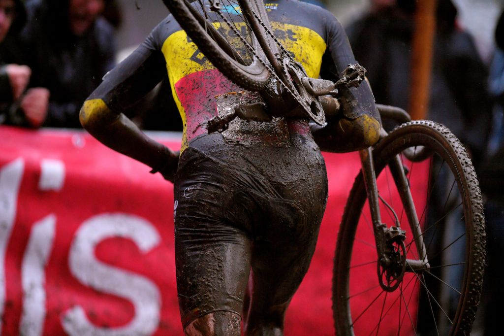 NAMUR BELGIUM DECEMBER 22 Toon Aerts of Belgium and Team Telenet Baloise Lions Bike Mud Detail view during the 11th Namur World Cup 2019 UCICX TelenetUCICXWC on December 22 2019 in Namur Belgium Photo by Luc ClaessenGetty Images