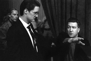 Twin Peaks star Kyle MacLachlan (main left) and co-creator David Lynch (right), photographed by Richard Beymer