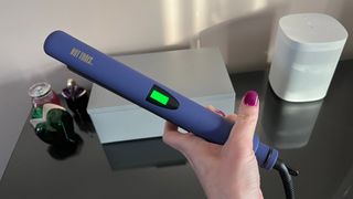 A close up of the temperature display of the Hot Tools Pro Signature Digital Straightener