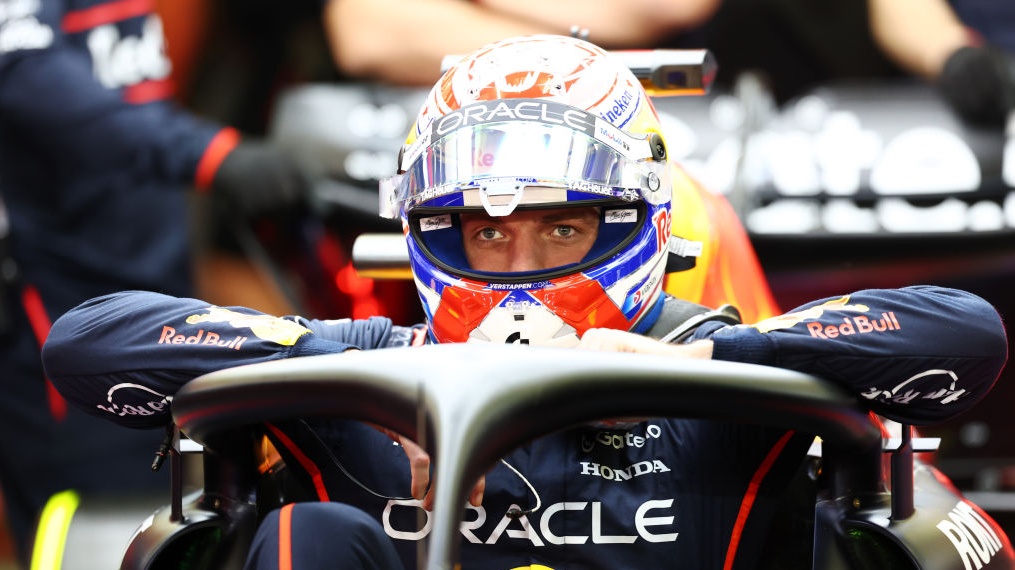 Max Verstappen of the Netherlands and Oracle Red Bull Racing looks on as he prepares to drive the car during the F1 2025 season