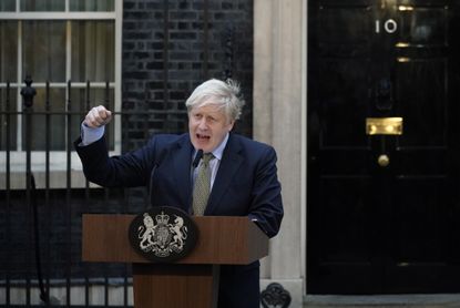 Boris Johnson gives a statement