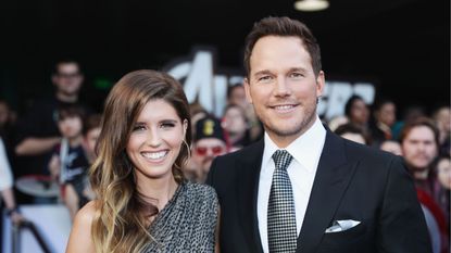 katherine schwarzenegger and chris pratt at the avengers premiere