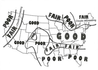 a map of the united states showing three words in various areas: good, fair and poor