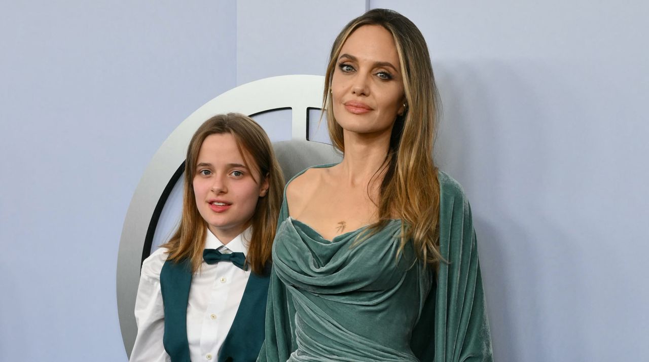 Angelina Jolie and her daughter Shiloh Jolie-Pitt arrive for the 77th Tony Awards at Lincoln Center in New York on June 16, 2024. 