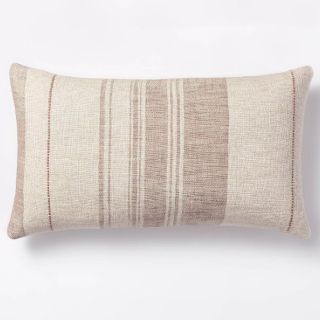 Oblong Woven Stripe Decorative Throw Pillow