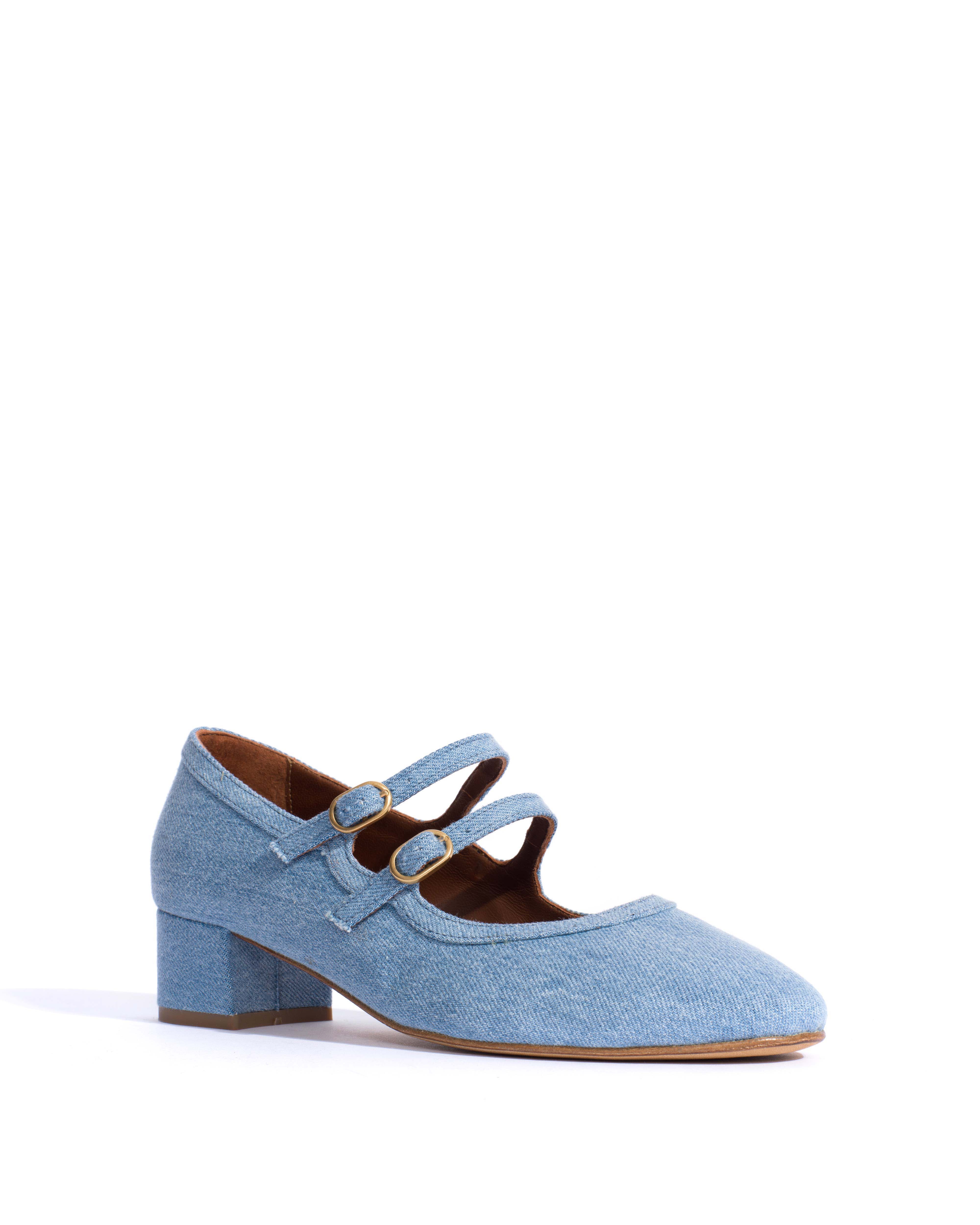 Kina Denim Mary Jane Ballerina Pumps