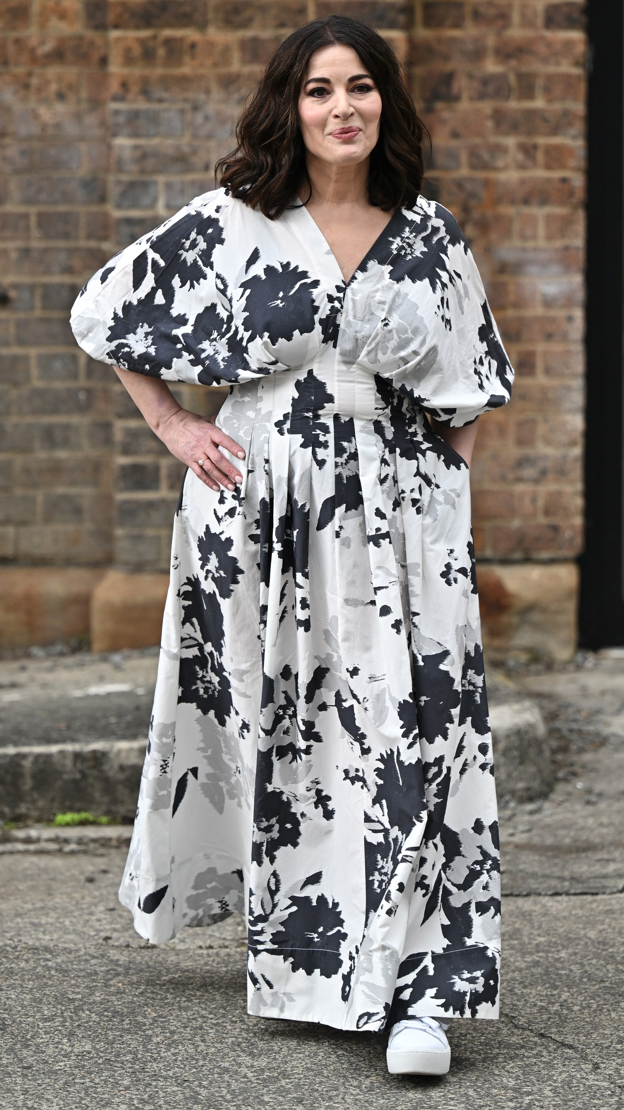 Nigella Lawson poses for photographs as she attends Australian Fashion Week 2025 on May 13, 2025