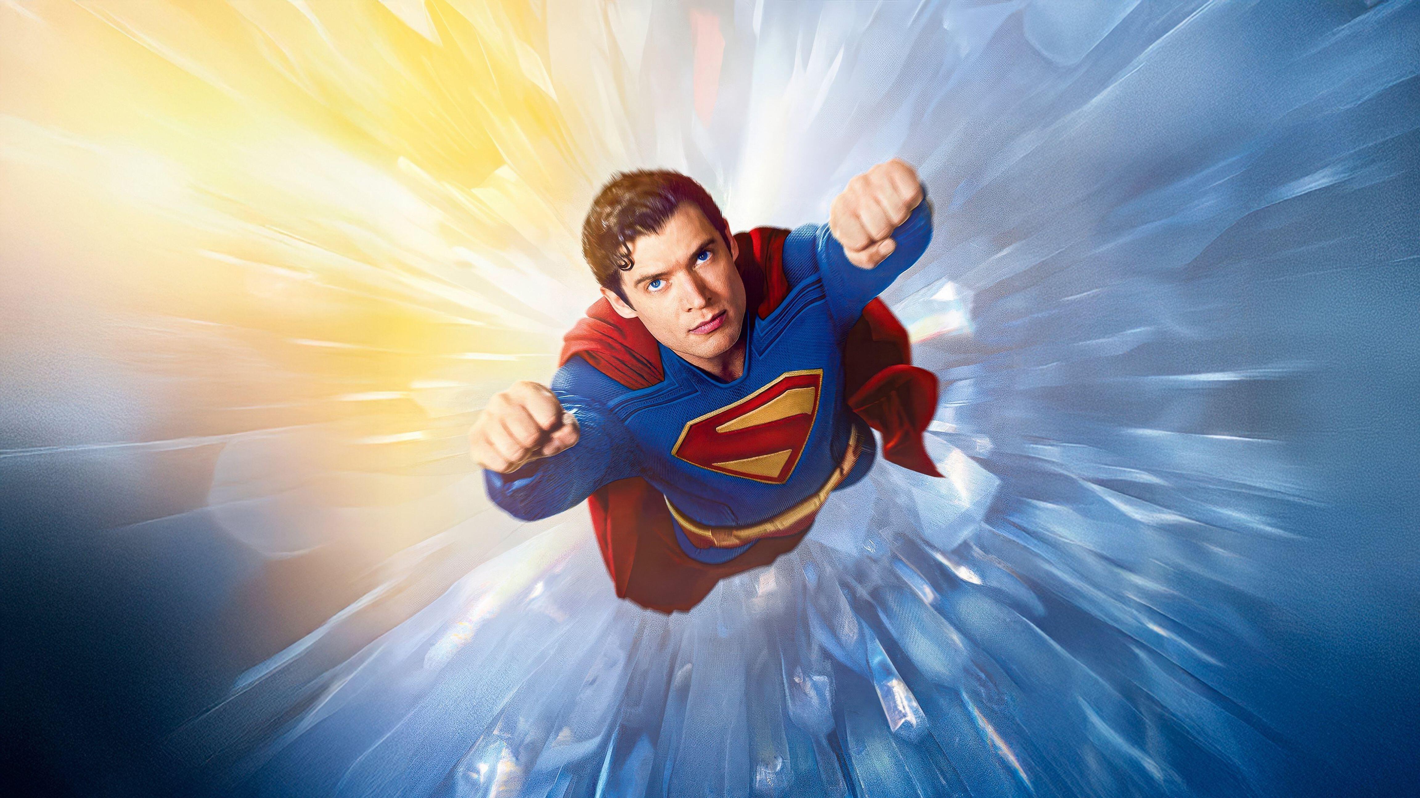 David Corenswet flying in James Gunn's "Superman" (2025)