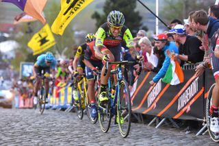 Filippo Pozzato (Wilier Triestina) riding to eight place in his 50th monument