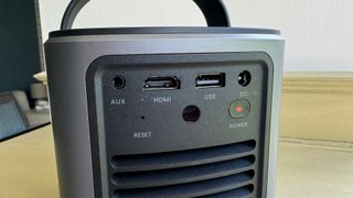 Anker Nebula Mars 3 Air home cinema projector showing rear connections