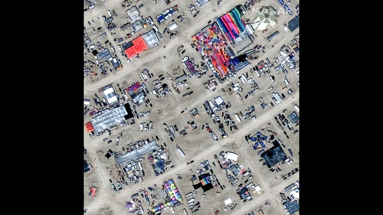 The Burning Man festival seen from space.