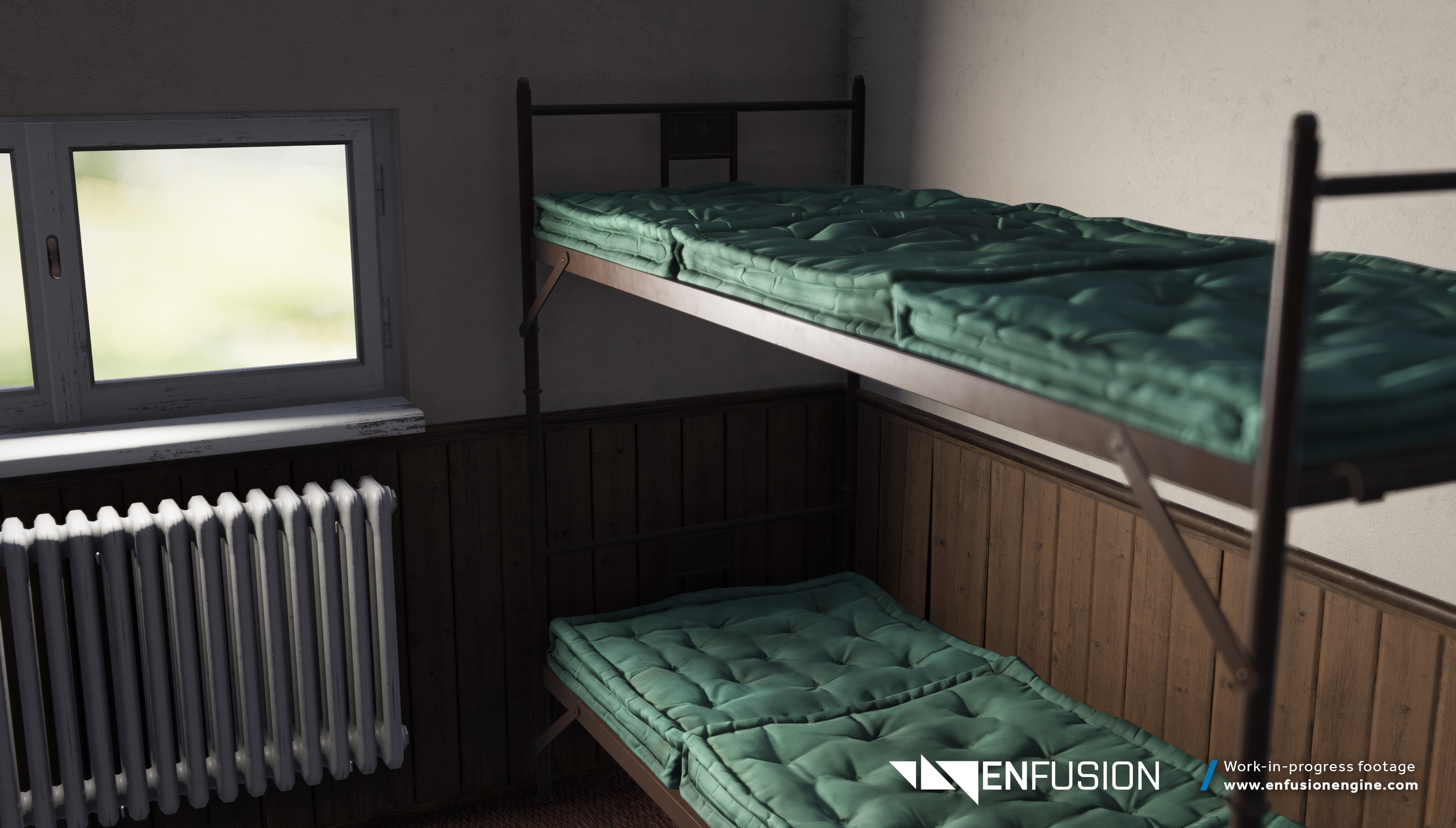 highly detailed bunk bed rendering