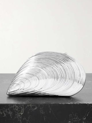 silver shell bag