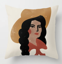 Abstract cowgirl pillow, Society 6