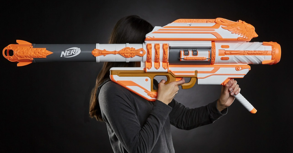 The Nerf Gjalarhorn gun.