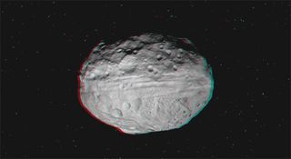 A 3-D video of the asteroid Vesta 
