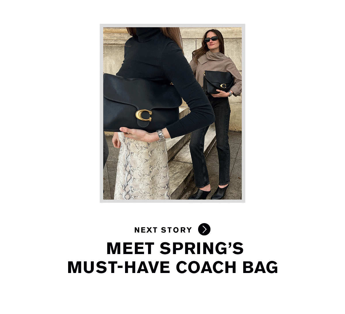 Photo of Eliza Huber wearing Coach Tabby bag for review in Who What Wear's Spring 2026 fashion issue.