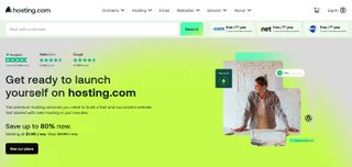 An image of Hosting.com's home page
