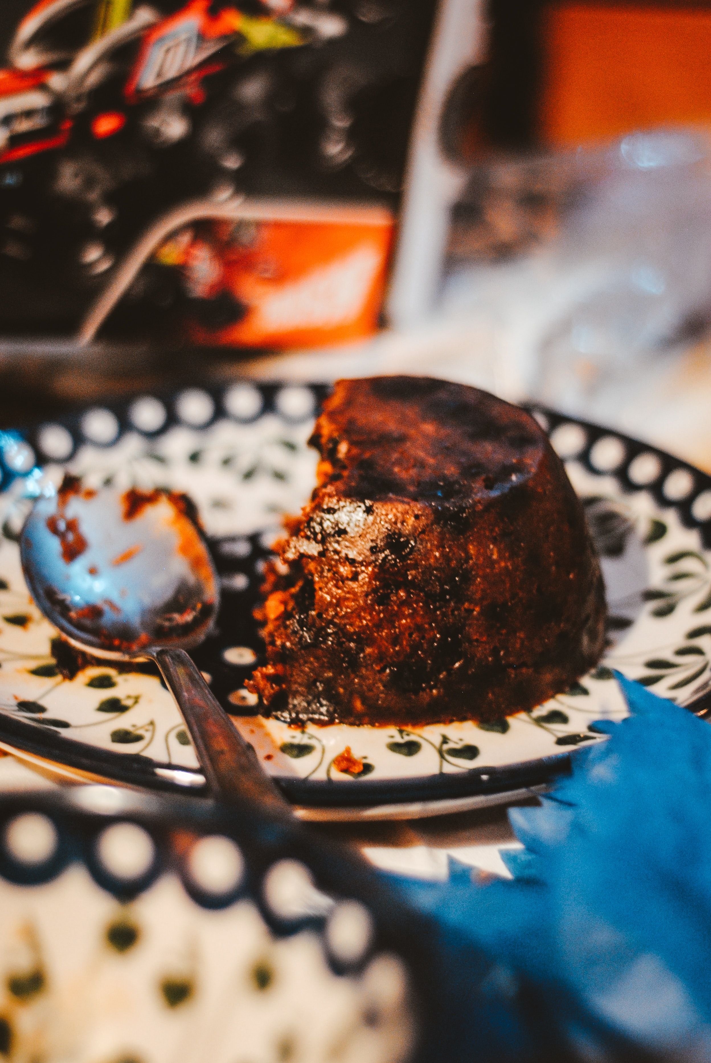 A spoonful of traditional Christmas pudding
