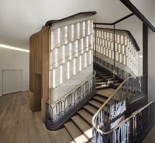 Moët Hennessy office wood staircase by Barbarito Bancel Architectes