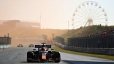 Race winner Max Verstappen of Netherlands and Red Bull Racing celebrates as he drives into parc ferme during the F1 Grand Prix of The Netherlands at Circuit Zandvoort on September 05, 2021 in Zandvoort, Netherlands