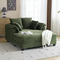 Winado 56 in. Olive-Green Corduroy Velvet Full Size Sofa Bed