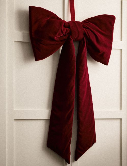 Velvet Hanging Bow Decoration