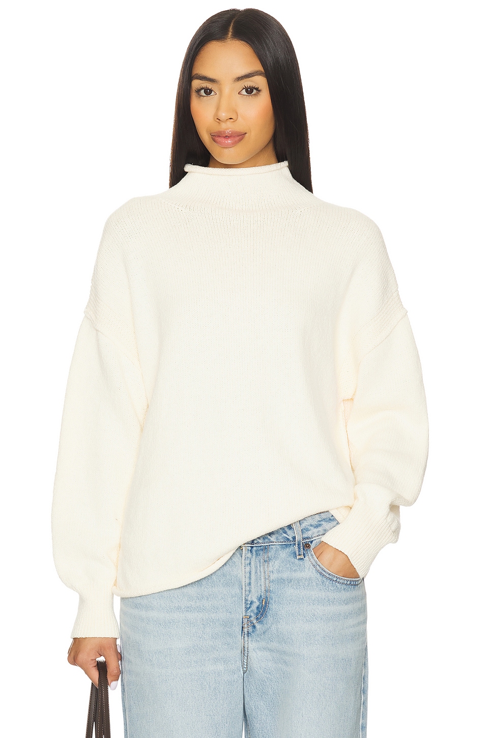 X We the Free Torres Roll Neck Sweater in Sugar Swizzle