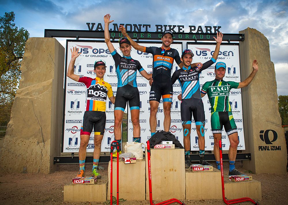 The elite men's podium.