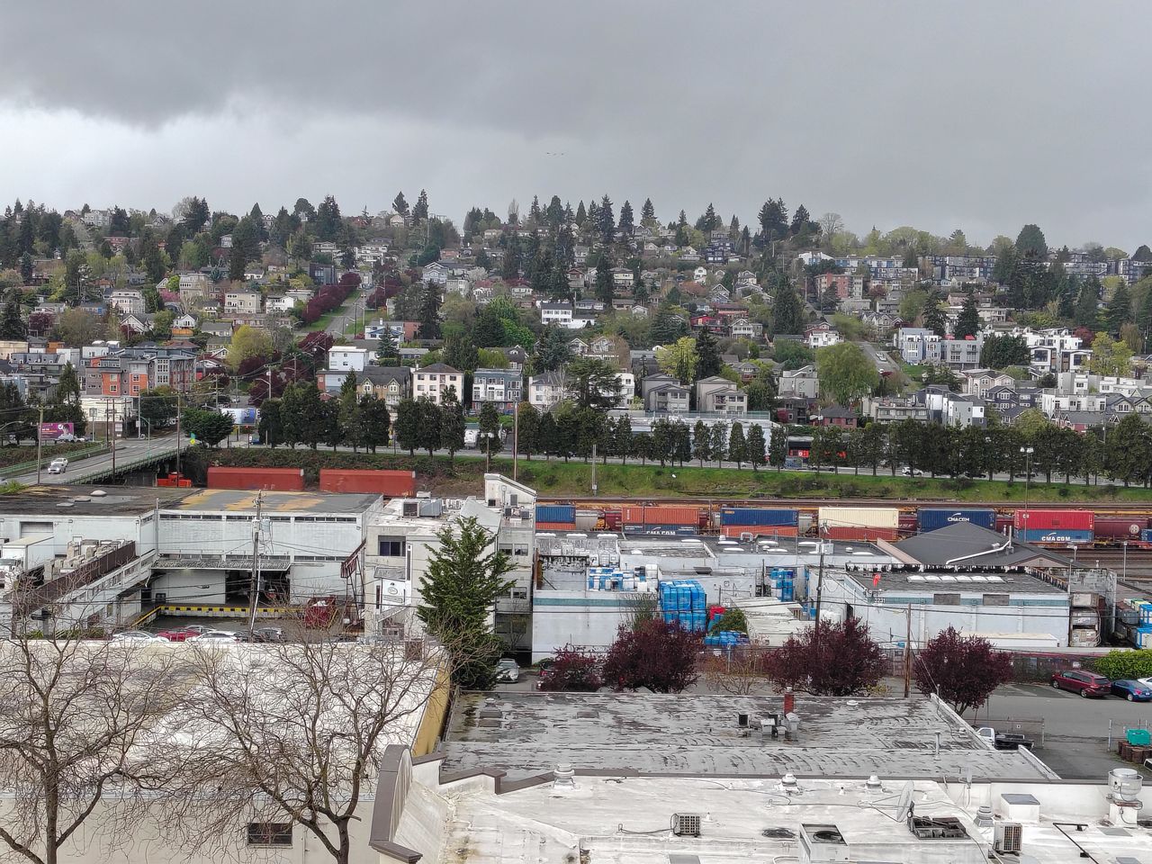 A neighborhood on a hill (2x)