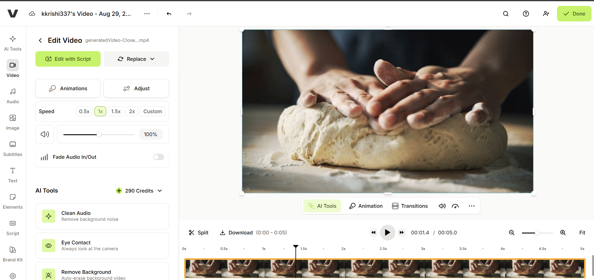 Creating and editing videos using Veed's AI tools