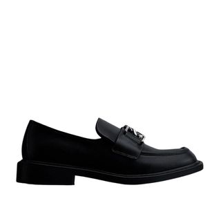 Charles & Keith Gabine Leather Loafers in Black