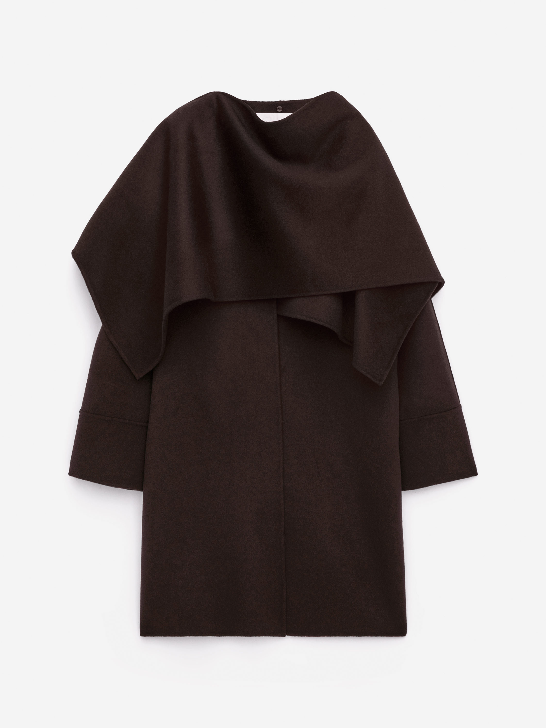 Cape Doubl&amp;eacute; Coat &amp;ndash; Dark Brown &amp;ndash; Women &amp;ndash; Arket Gb