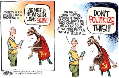 Political cartoon U.S. NYC terror attack Islam diversity visa