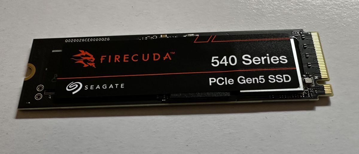 A Seagate FireCuda 540 on a desk