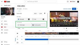 How to edit videos on YouTube - add blur step 4: Click "Fix Blur Position" or click "Track object" to follow a moving object it's covering