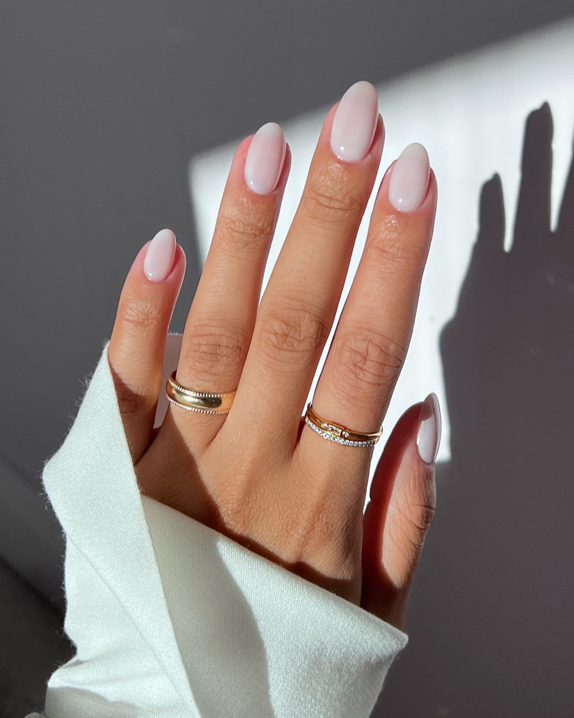 Iram Shelton with a soft white manicure