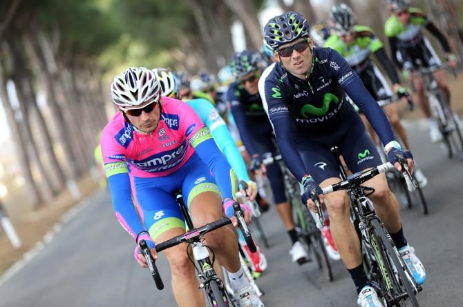 Filippo Pozzato (Lampre - Merida) and Alejandro Valverde (Movistar) on the front