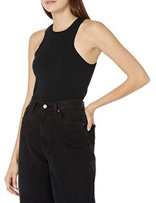 The Drop Women's @lucyswhims Sleeveless Halter Crewneck Sweater Tank, Black, S