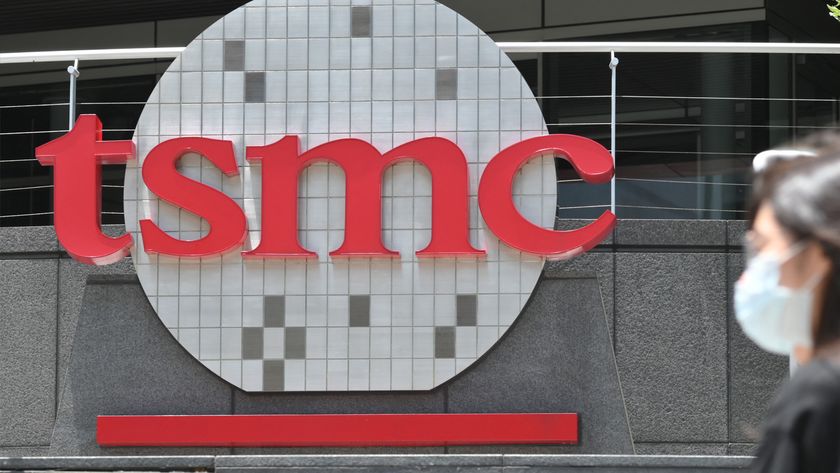 TSMC Logo on a wall.