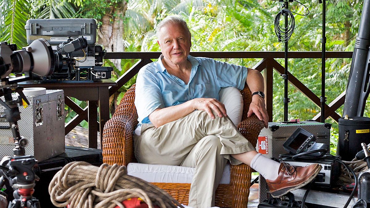 David Attenborough with cameras