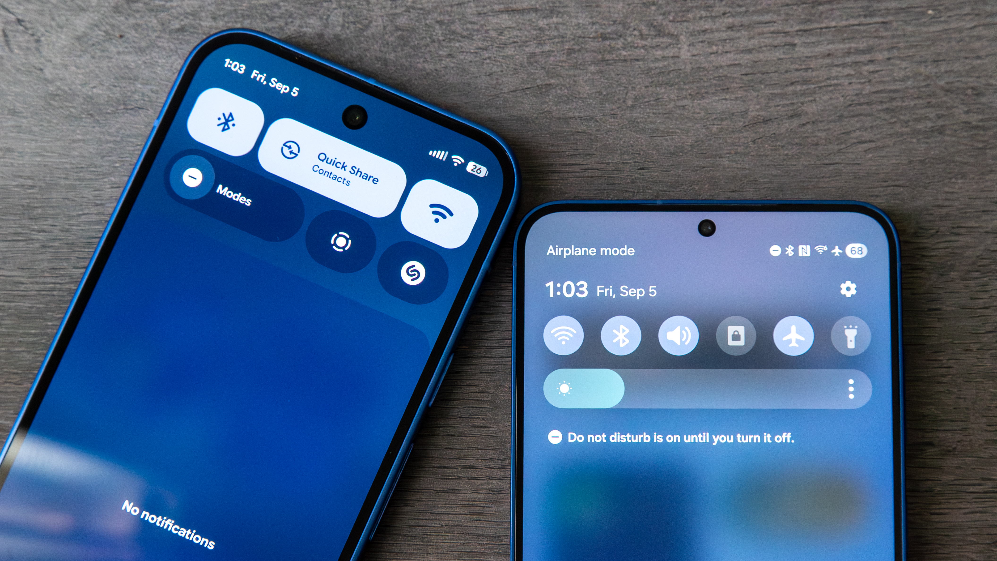 Pixel 10 and Galaxy S25 Plus Quick Settings