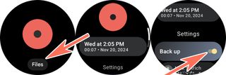 Finding recordings and enabling backup on the Google Recorder app on a Pixel Watch 3