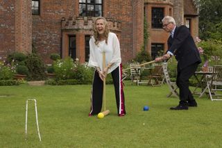 Steph and Dom play croquet
