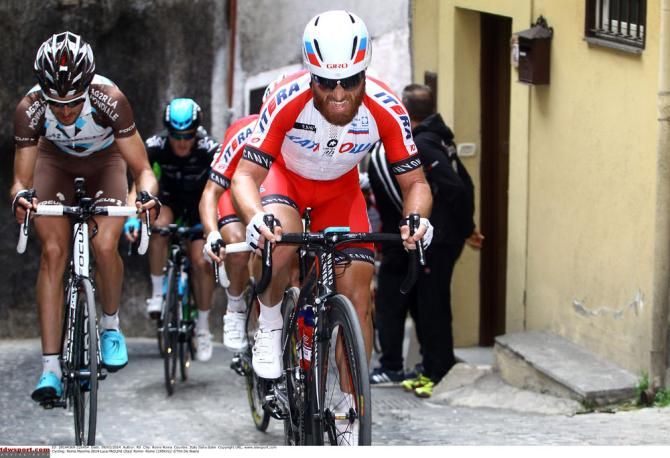 Luca Paolini (Team Katusha) battles with the climbs in Roma Maxima